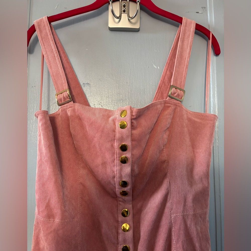 NWT L Finders Prisms Midi Dress in Dusty Pink Pinwale Corduroy - Picture 8 of 8